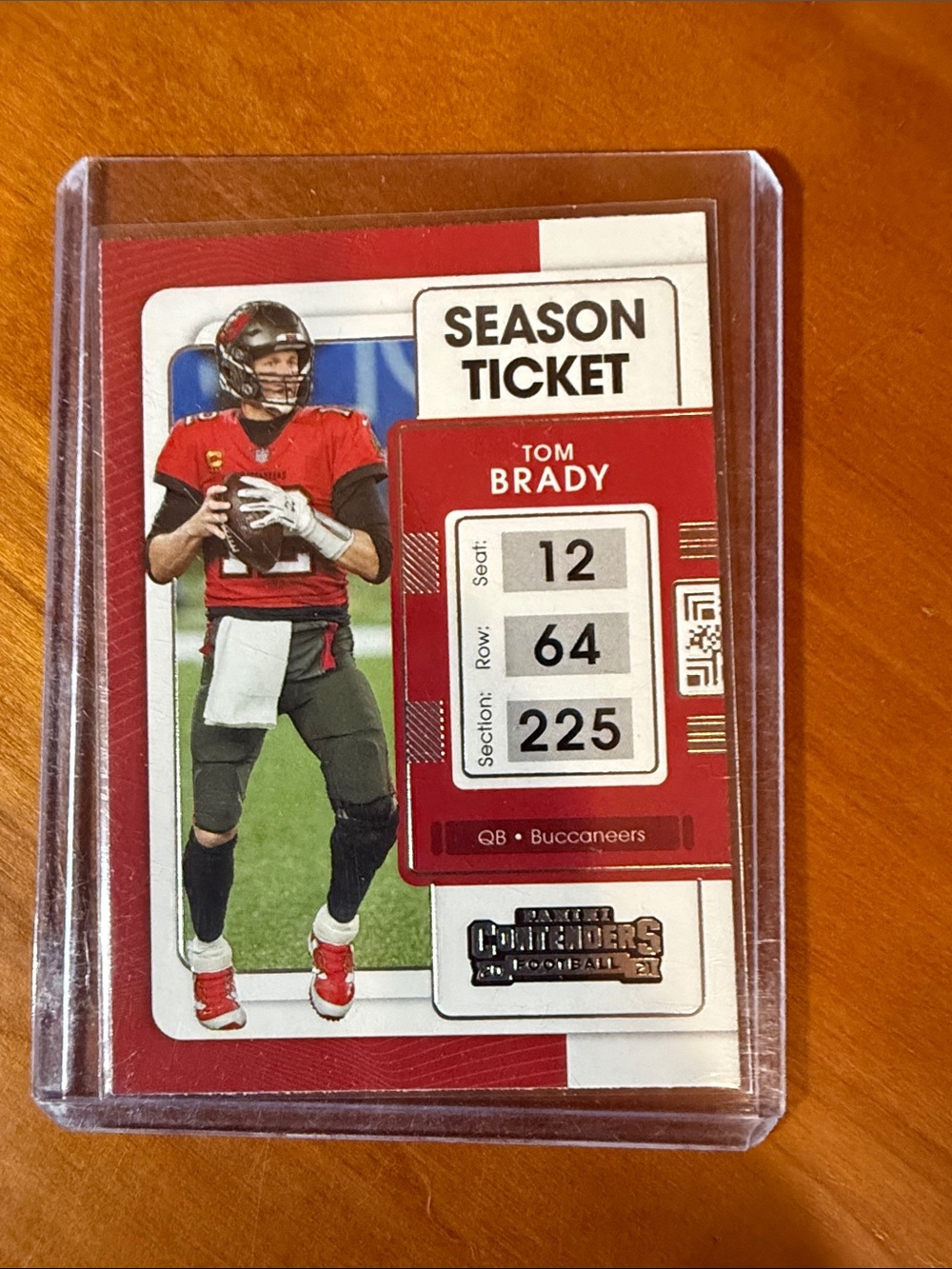 Tom Brady Season Ticket Football Card - Red and White